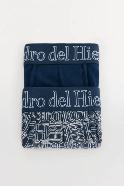 Pedro del Hierro Roupa Interior-Pack de 2 boxers em malha Azul