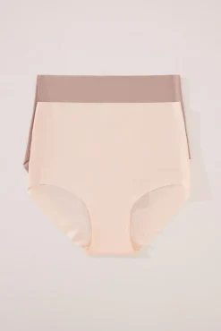 Women'secret Roupa Interior-Pack de 2 cuecas altas em microfibra branco