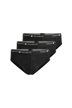 Punto Blanco Roupa Interior-Pack de 3 cuecas de algodão preto
