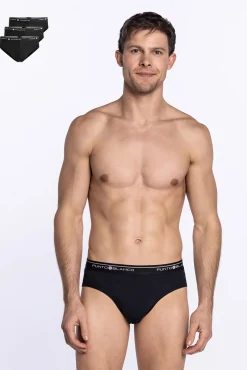 Punto Blanco Roupa Interior-Pack de 3 cuecas de algodão preto
