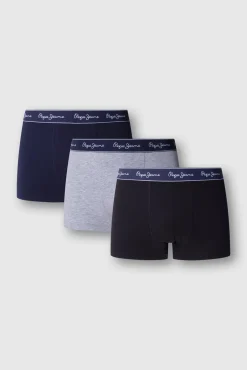 Pepe Jeans Roupa Interior-Pacote com 3 boxer lisos preto