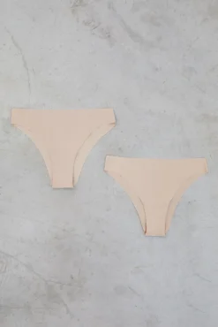 Dash and Stars Roupa Interior-Pacote com 2 calcinhas brasileiras nude cortadas a laser cru