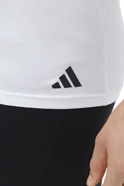 Adidas T-Shirts-Pacote com 2 camisetas para homem de algodão elástico com gola em bico branco