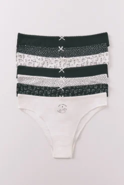 Women'secret Roupa Interior-Pacote com 7 cuecas brasileiras multicoloridas de gatinho estampado