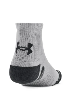 Under Armour Meias-Pacote com 3 meias cano curto masculinas cinzento