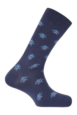 Punto Blanco Meias-Pacote com 3 meias curtas de algodão orgânico Stories Monsters azul