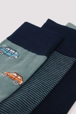 Springfield Meias-Pacote com 3 meias para carro verde