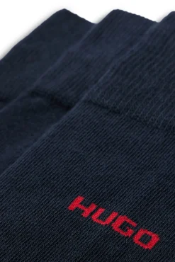HUGO Meias-Pacote com 3 pares de meias Azul