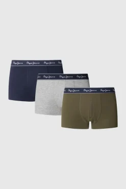 Pepe Jeans Roupa Interior-Pacote de 3 boxer liso com logo verde