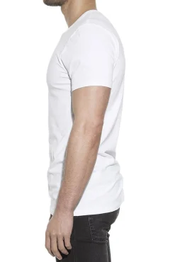 Bread & Boxers T-Shirts-Pacote de 2 camisetas elásticas brancas de algodão orgânico com gola caixa branco