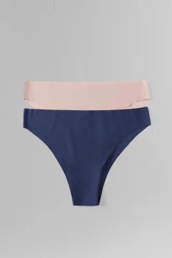 Dash and Stars Roupa Interior-Pacote de 2 cuecas brasileiras cortadas a laser azul