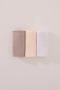 Women'secret Roupa Interior-Pacote de 3 cuecas brasileiras de microfibra branco