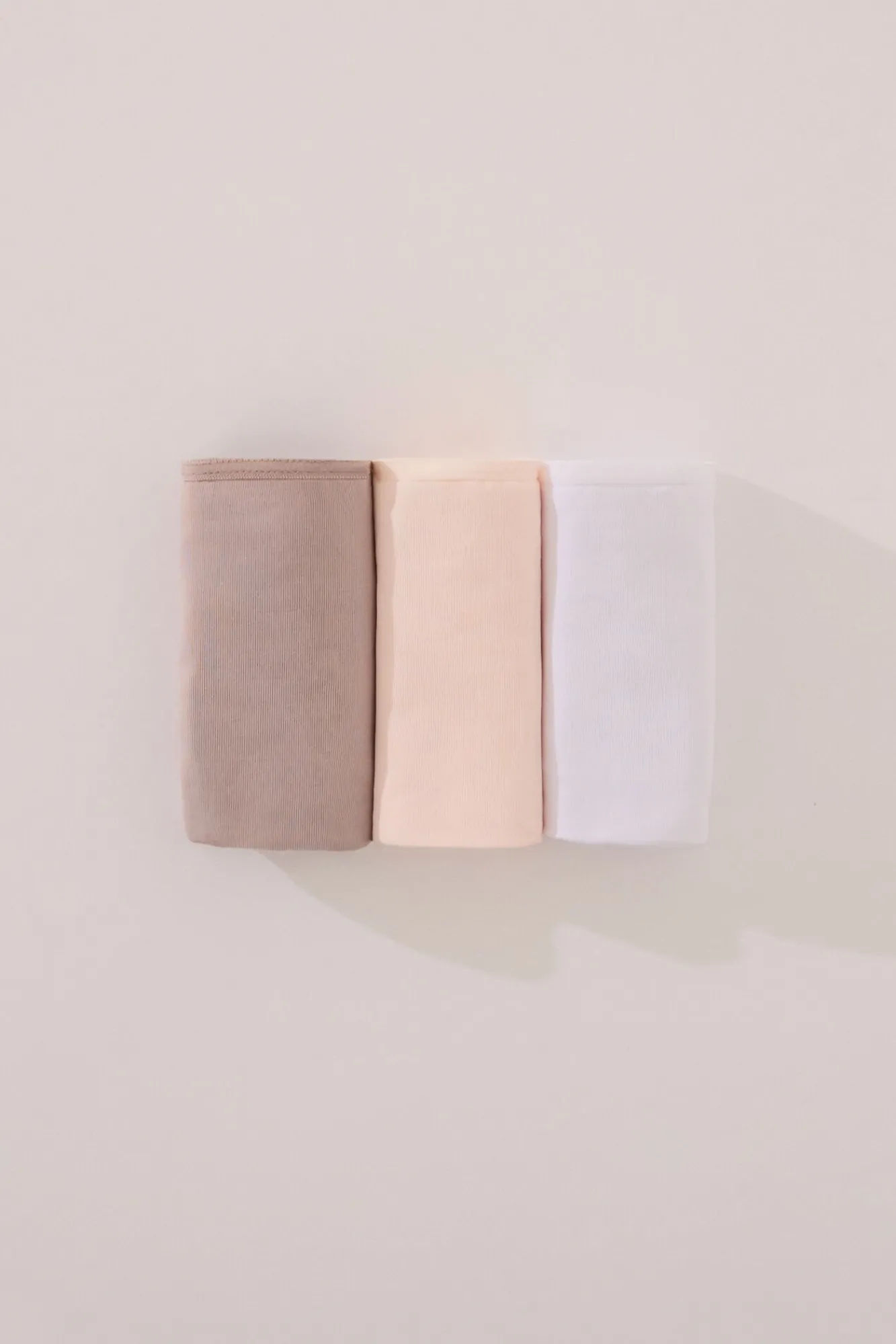 Women'secret Roupa Interior-Pacote de 3 cuecas brasileiras de microfibra branco