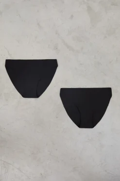 Dash and Stars Roupa Interior-Pacote de 2 cuecas clássicas pretas cortadas a laser preto