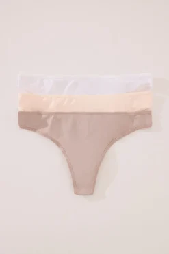 Women'secret Roupa Interior-Pacote de 3 tangas de microfibra branco