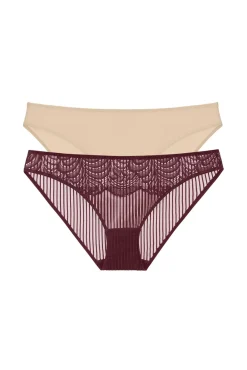 Dorina Roupa Interior-Pacote de cuequinha Emersyn de duas peças vermelho