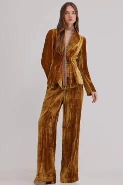 Hoss Intropia Calças-Paige. Calça veludo Dourado