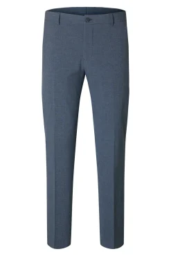 Selected Calças|Calças Clássicas-Pantalón de traje Slim Fit confeccionado con materiales reciclados. Azul