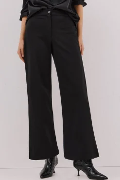 Cortefiel Calças-Pantalón punto roma espiga Preto