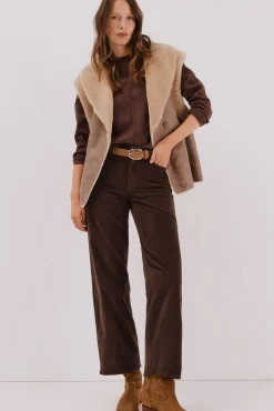 Cortefiel Calças-Pantalones Marine Velvet Castanho
