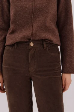 Cortefiel Calças-Pantalones Marine Velvet Castanho