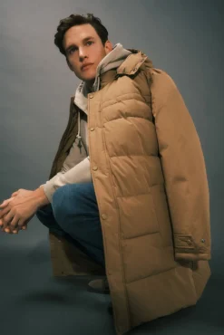 Cortefiel Sobretudos-Parka acolchoada Castanho