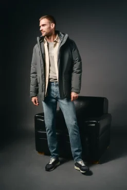 OOTO Sobretudos-Parka acolchoada capuz Cinzento