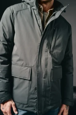 OOTO Sobretudos-Parka acolchoada capuz Cinzento