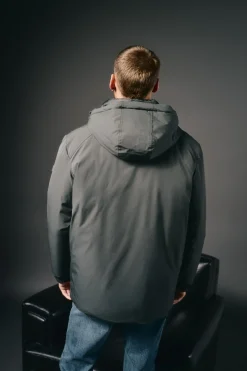 OOTO Sobretudos-Parka acolchoada capuz Cinzento