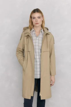 Pedro del Hierro Casacos-Parka acolchoada capuz Beige
