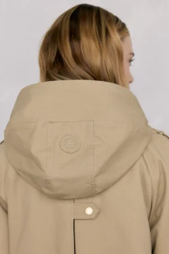 Pedro del Hierro Casacos-Parka acolchoada capuz Beige