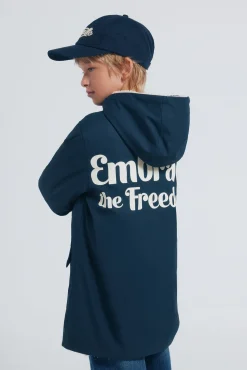 Springfield Kids Sobretudos-Parka marinho com frase para criança azul