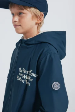Springfield Kids Sobretudos-Parka marinho com frase para criança azul
