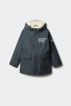 Springfield Kids Sobretudos-Parka marinho com frase para criança azul