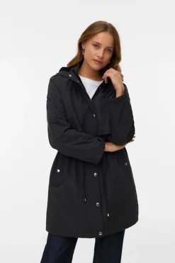 Vero Moda Sobretudos|Casacos-Parka com botões prateados Preto