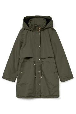 Vero Moda Sobretudos|Casacos-Parka com botões prateados Verde