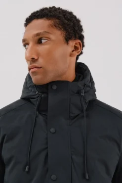 Cortefiel Sobretudos-Parka com capuz Preto