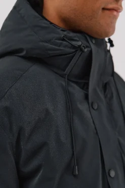 Cortefiel Sobretudos-Parka com capuz Preto