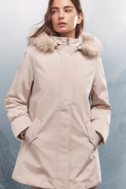 Springfield Casacos-Parka com capuz de pele Sorona Aura castanho