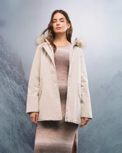 Springfield Casacos-Parka com capuz de pele Sorona Aura castanho