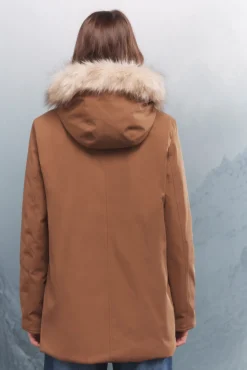 Springfield Casacos-Parka com capuz e zíper metálico Sorona Aura cru