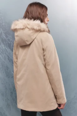 Springfield Casacos-Parka com capuz e zíper metálico Sorona Aura camel