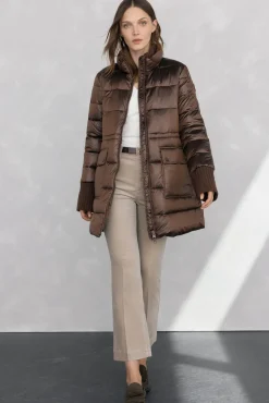 Pedro del Hierro Casacos|Acolchoados E Agasalhos-Parka comprida acolchoada Marrom