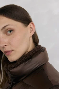 Pedro del Hierro Casacos|Acolchoados E Agasalhos-Parka comprida acolchoada Marrom