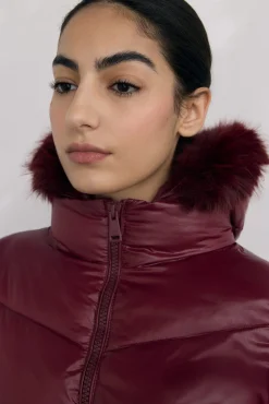 Pedro del Hierro Casacos|Acolchoados E Agasalhos-Parka comprida capuz Bordeaux