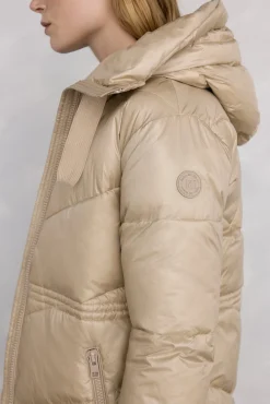 Pedro del Hierro Casacos|Acolchoados E Agasalhos-Parka comprida capuz Ecru