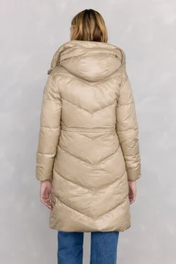 Pedro del Hierro Casacos|Acolchoados E Agasalhos-Parka comprida capuz Ecru