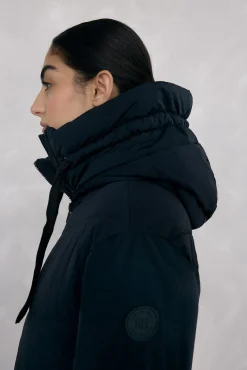 Pedro del Hierro Casacos|Acolchoados E Agasalhos-Parka comprida capuz Preto