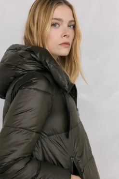 Pedro del Hierro Casacos|Acolchoados E Agasalhos-Parka curta capuz Verde