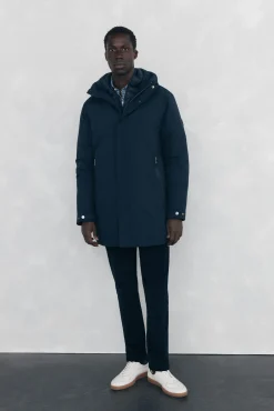 Pedro del Hierro Sobretudos-Parka curta capuz Azul